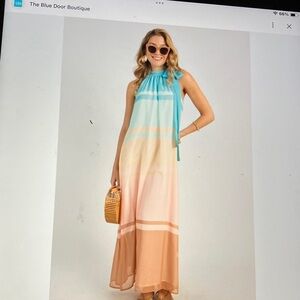 Sunday up halter maxi dress in multiple colors self tie